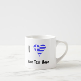 Greek Flag Heart Love Personalised Espresso Cup