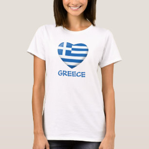 Greek Flag Heart T-Shirt