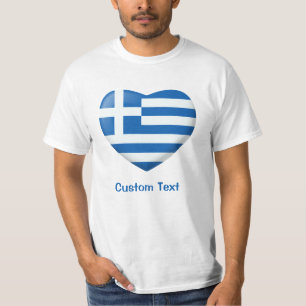 Greek Flag Heart T-Shirt