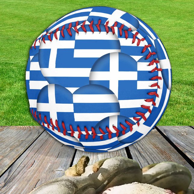 Greek Flag & Hearts - Baseball Greece /sports (Creator Uploaded)