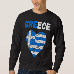 Greek Flag Holiday Greek Heart Vintage Greece Flag Sweatshirt