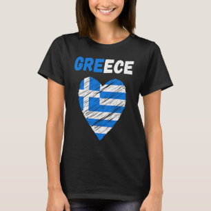 Greek Flag Holiday Greek Heart Vintage Greece Flag T-Shirt