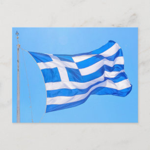 Greek flag in Athens Postcard