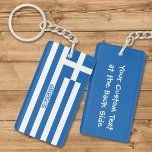 Greek Flag Keychain<br><div class="desc">Flag of Greece. Custom text on both sides.</div>