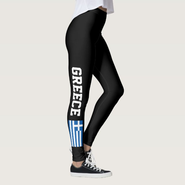 Greek flag leggings for sports fitness workout (Right)