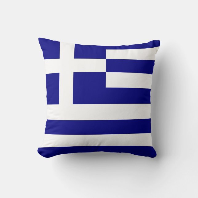 Greek Flag on American MoJo Pillow (Front)