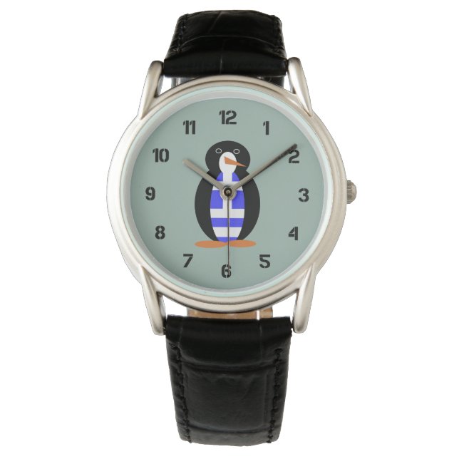 Greek Flag Penguin Watch (Front)