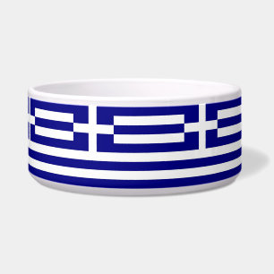 Greek Flag Pet Bowl