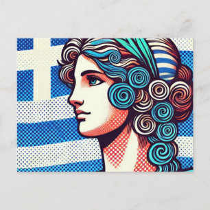 Greek flag postcard
