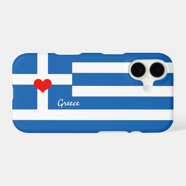 Greek Flag, Red Heart, patriotic Greece fashion (Back (Horizontal))