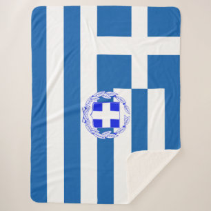 Greek flag sherpa blanket