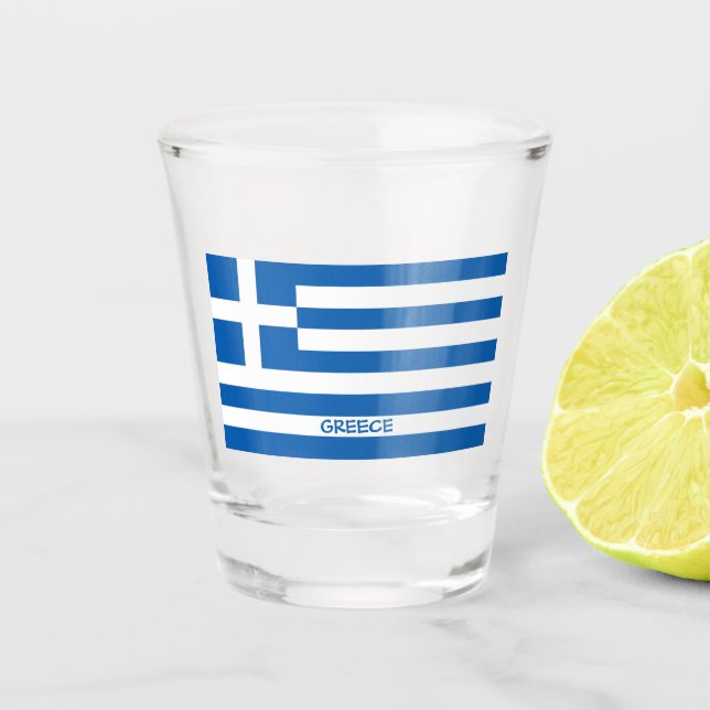Greek Flag Shot Glass (Front)