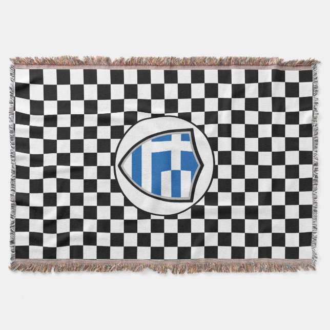 Greek flag throw blanket (Front)