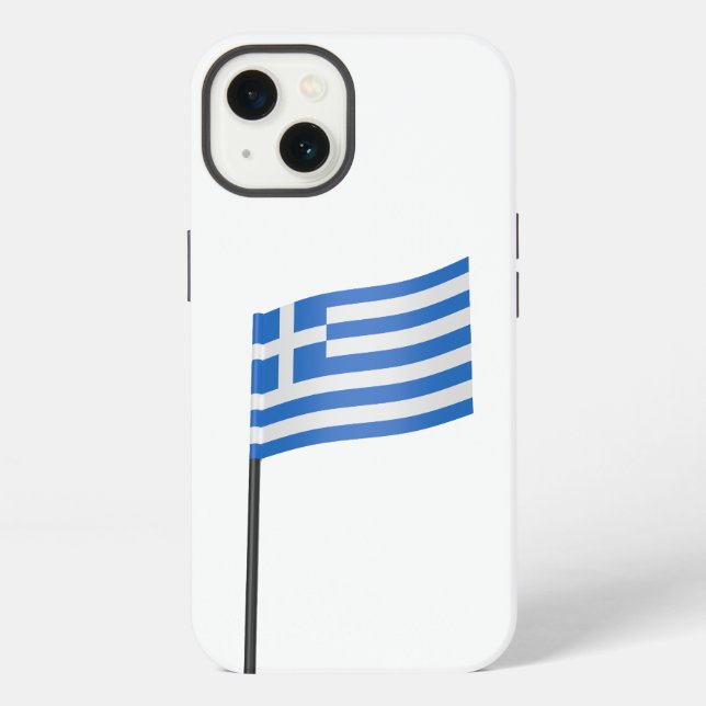 Greek flag toothpick iPhone case (Back)