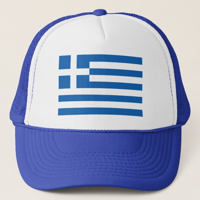 Greek flag trucker hat | Cap with Greece colours (Front)
