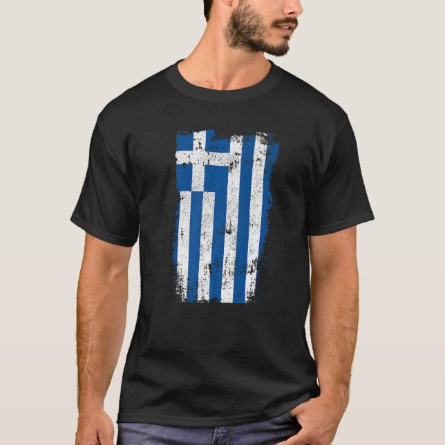 Greek Flag Vintage Pride Greece   T-Shirt (Front)