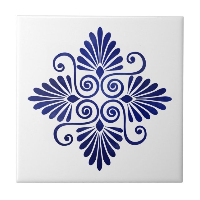 Greek Flourish Ornament  Ceramic Tile (Front)