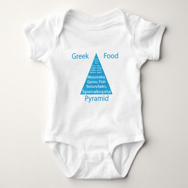 Greek Food Pyramid Baby Bodysuit (Front)