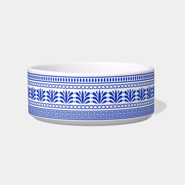 Greek Fret, Mediterranean Pattern, Blue Bowl (Front)