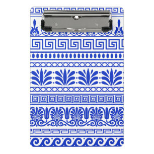 Greek Fret, Mediterranean Pattern, Blue Mini Clipboard