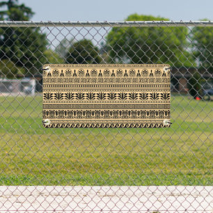 Greek Fret, Mediterranean Pattern, Brown Banner