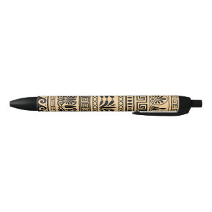 Greek Fret, Mediterranean Pattern, Brown Black Ink Pen