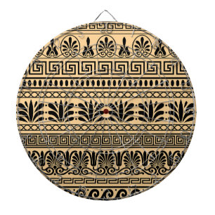 Greek Fret, Mediterranean Pattern, Brown Dartboard
