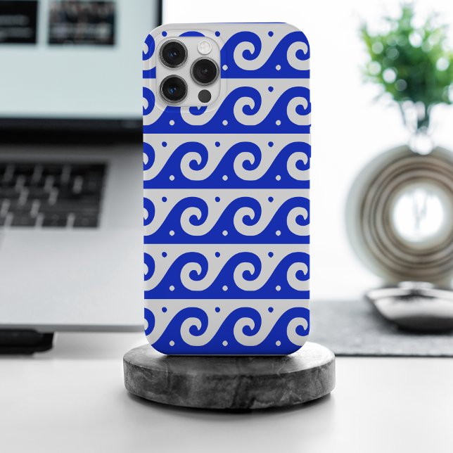 Greek Fret, Mediterranean Wave Pattern, Blue Case-Mate iPhone Case (Creator Uploaded)
