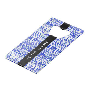 Greek Fret, Mixed Meander Key, Blue, Your Name