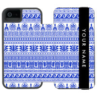 Greek Fret, Mixed Meander Key, Blue, Your Name