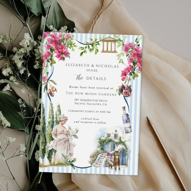 Greek Garden | Wedding Guest Details Enclosure Card (Creator Uploaded)