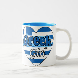 Greek Girl Two-Tone Coffee Mug