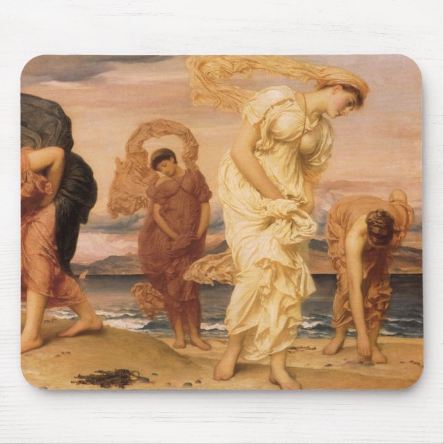 Greek Girls Picking Up Pebbles By Lord Leighton Mouse Pad (Front)