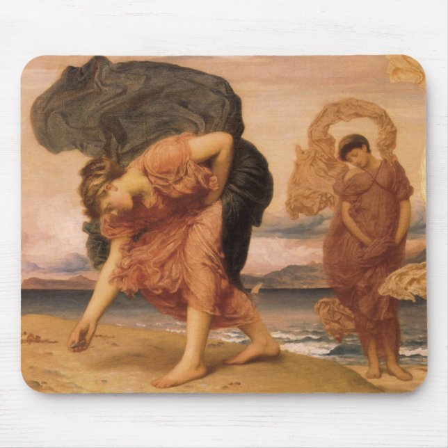 Greek Girls Picking Up Pebbles By Lord Leighton Mouse Pad (Front)