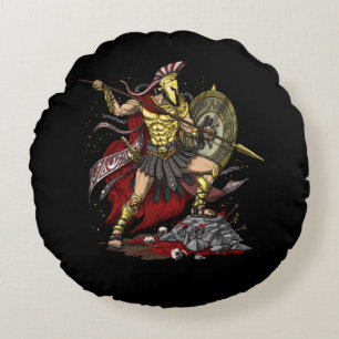 Greek God Ares Round Cushion