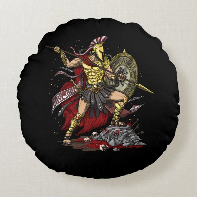 Greek God Ares Round Cushion (Front)