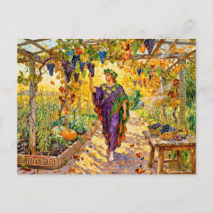 Greek God Dionysus Vineyard Walk Postcard
