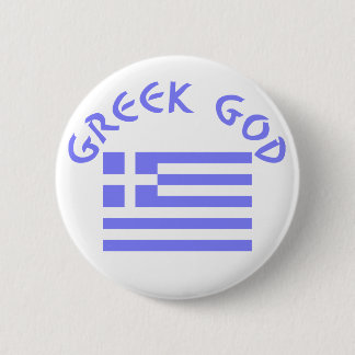 Greek God Flag of Greece 6 Cm Round Badge