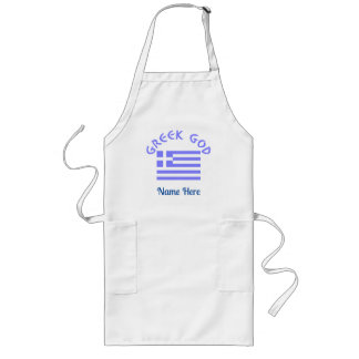 Greek God Flag of Greece Personalised Long Apron