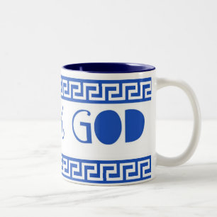GREEK GOD GREEK KEY Two-Tone COFFEE MUG