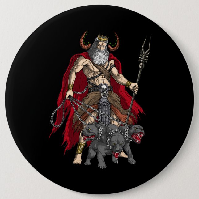 Greek God Hades 6 Cm Round Badge (Front)