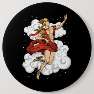 Greek God Hermes 6 Cm Round Badge
