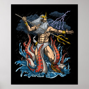 Greek God Poseidon Poster