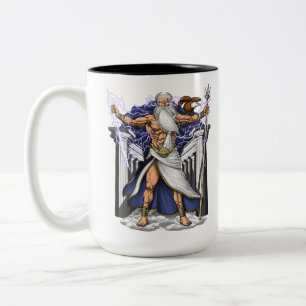 Greek God Zeus Two-Tone Coffee Mug