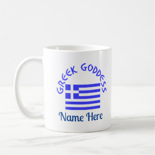 Greek Goddess and Flag of Greece Coffee Mug