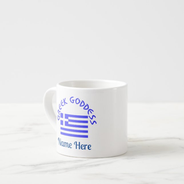 Greek Goddess and Flag of Greece Espresso Cup (Front Left)