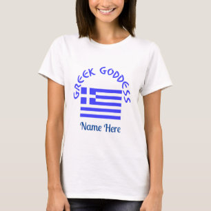 Greek Goddess and Flag of Greece Personalised T-Shirt