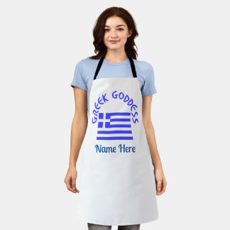 Greek Goddess and Flag of Greece Personalized Apron