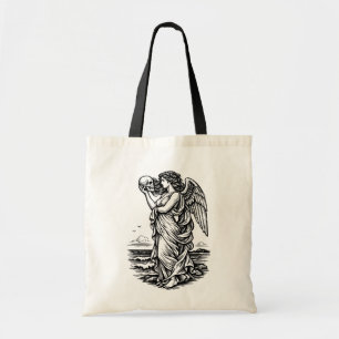 Greek goddess Aphrodite at the sea with the skull Tote Bag