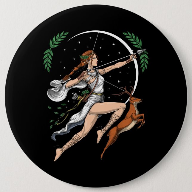 Greek Goddess Artemis 6 Cm Round Badge (Front)